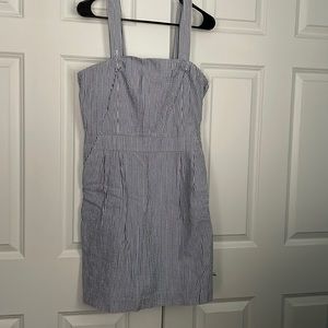 L L Bean Blue and White Pin Stripe Dress